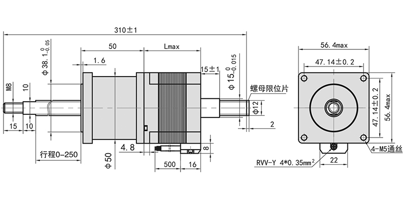 貫通式滾珠絲桿直線步進電機-57H45MBTG