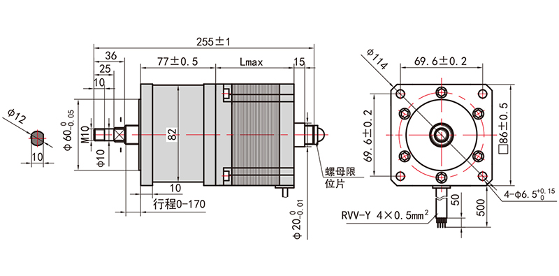 貫通式滾珠絲桿直線步進電機-86H76MBTG
