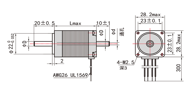 28系列中空軸步進(jìn)電機(jī)-11HS34N/H