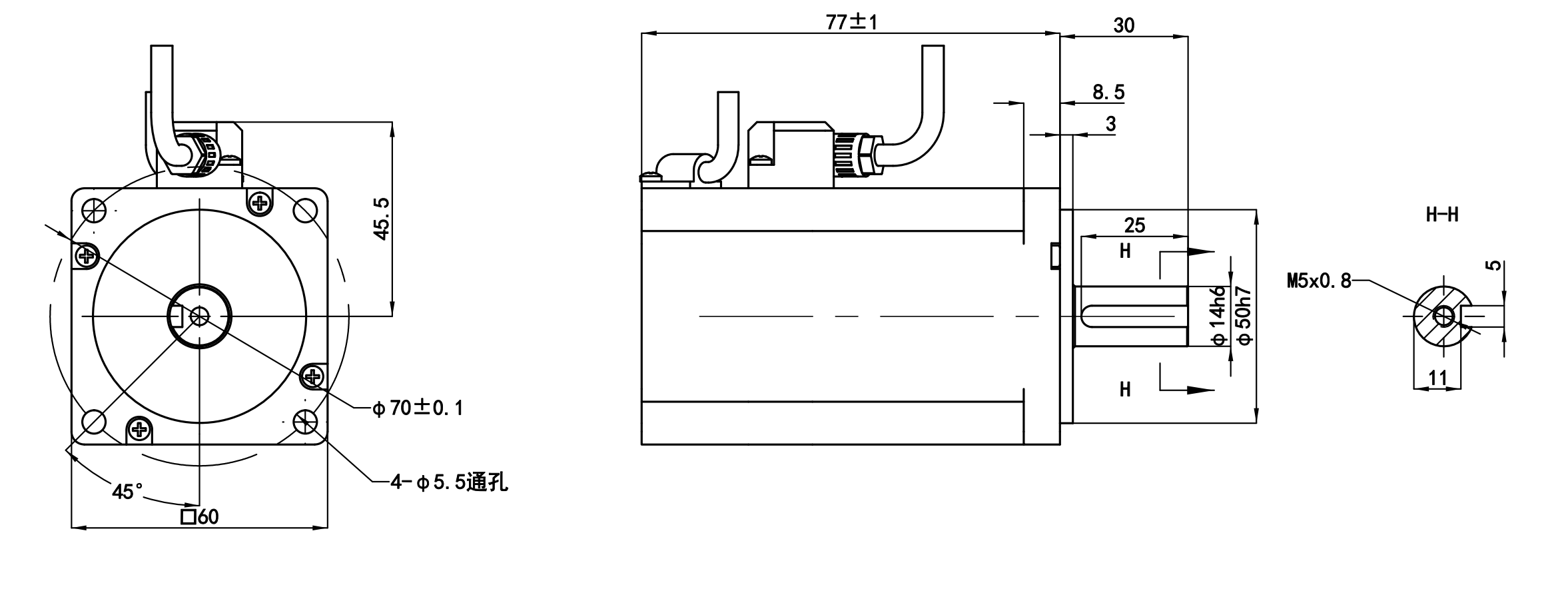 200W直流伺服48V-標(biāo)準(zhǔn)機(jī)身版本-EC60TM048200K14E