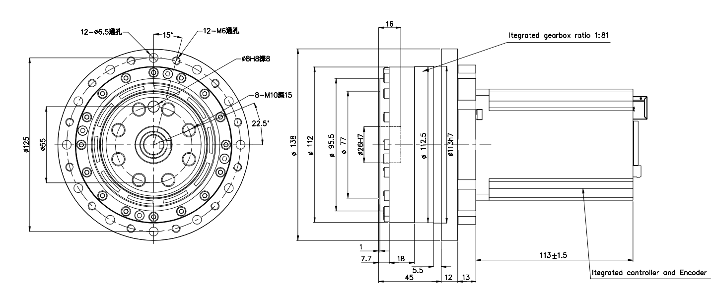 CAN總線一體化高扭矩盤(pán)式輸出智能伺服電機(jī)-PD6-CBWF32